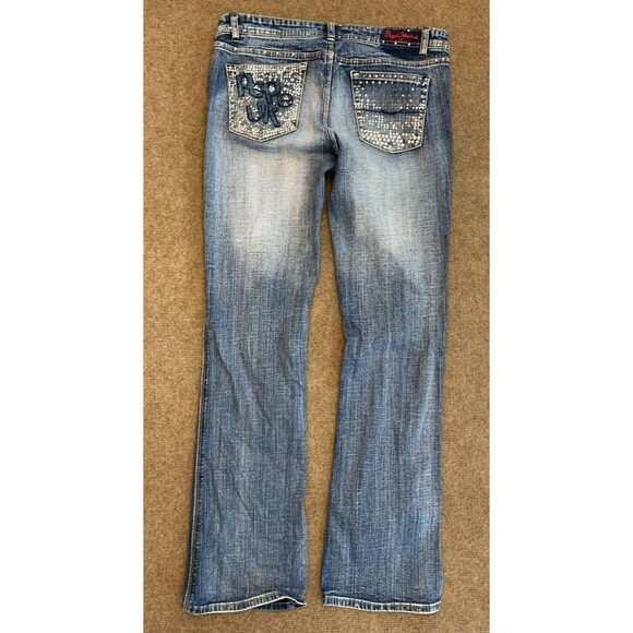 Pepe Jeans Womens 32x31 Low Rise Bootcut Embellished Stretch UK Denim - Picture 3 of 8